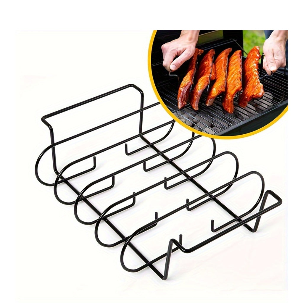 1pc, BBQ Rib Grill, Steak Rack Chicken Beef Rib Grill - Outdoor Camping Picnic, BBQ Tools