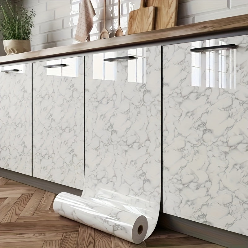 1 Roll Self-Adhesive Marble Pattern Wallpaper - 15.75inch X 78.74inch - Easy to Clean - Suitable for Living Room, Kitchen, Bathroom, Commercial Spaces, Walls, Etc.