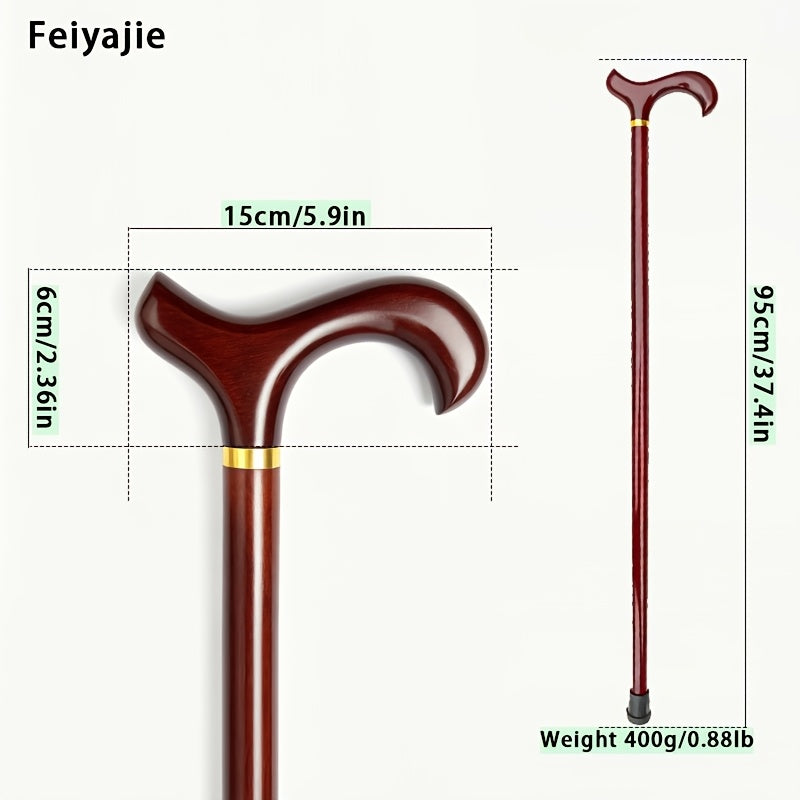 Feiyajie Beechwood Cane, Unisex, 37.4inch, with Handle and Non-Slip Base, Party Performance Prop, Cosplay Prop, Vintage Party, Stage Performance