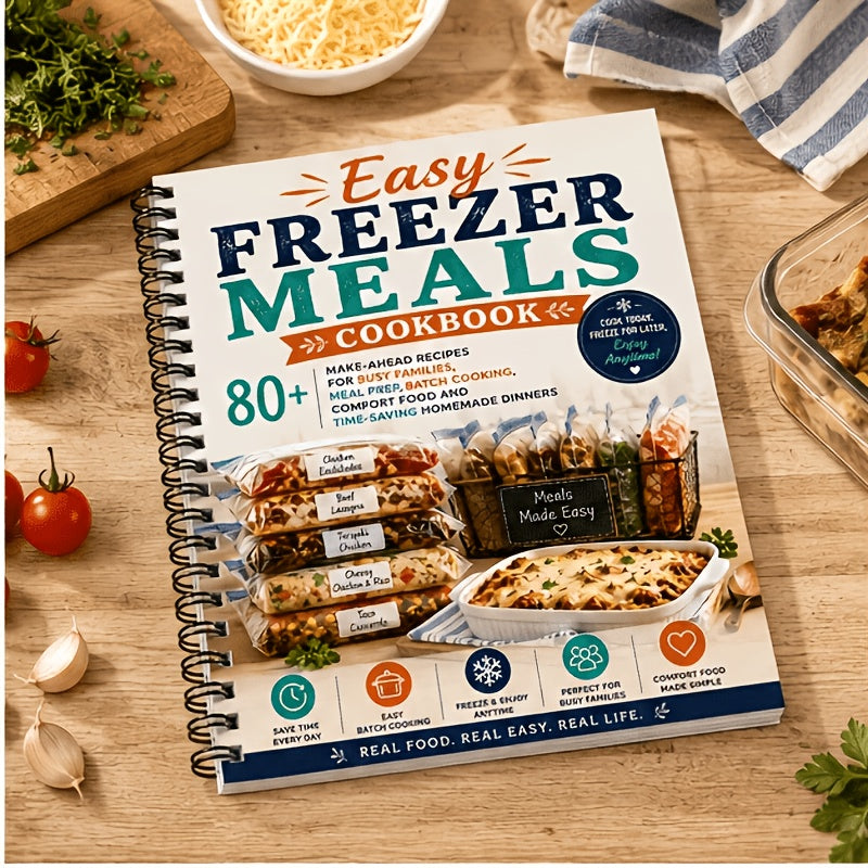 Easy Freezer Meals Cookbook 80+ Make-Ahead Recipes for Busy Families, Meal Prep, Batch Cooking, Comfort Food and Time-Saving Homemade Dinners