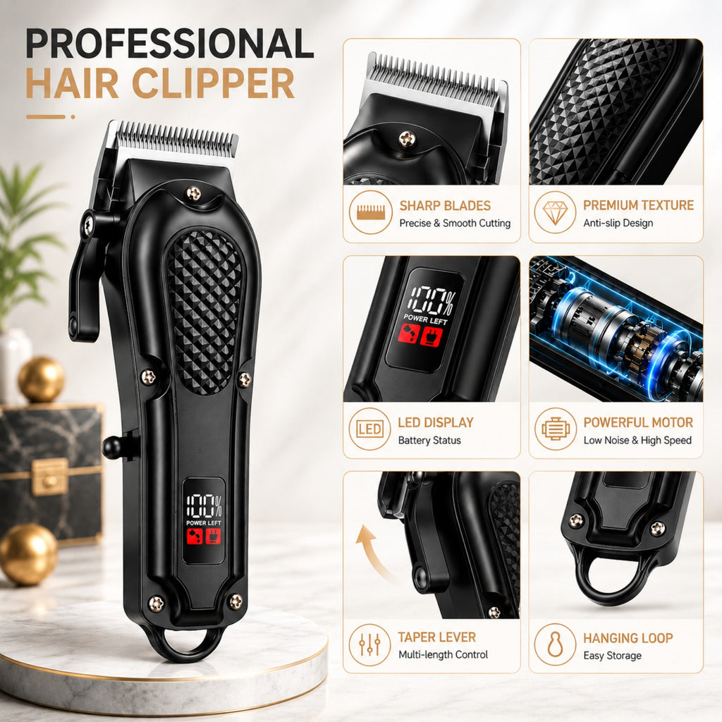 Rechargeable Electric Grooming Kit. Equipped with An LCD Battery Display, This Set Is An Essential Companion for Use At Home, While Traveling, or In The Car-making It The Perfect Gift for Husbands, Boyfriends, and Elders.