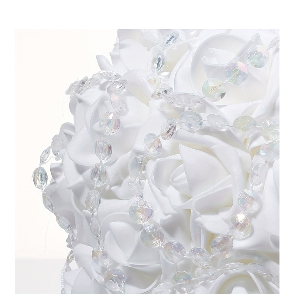 A Bouquet Featuring a Western-Style Rose And Small Rhinestones, Designed for Brides to Hold, Christmas Decor, Halloween Decor