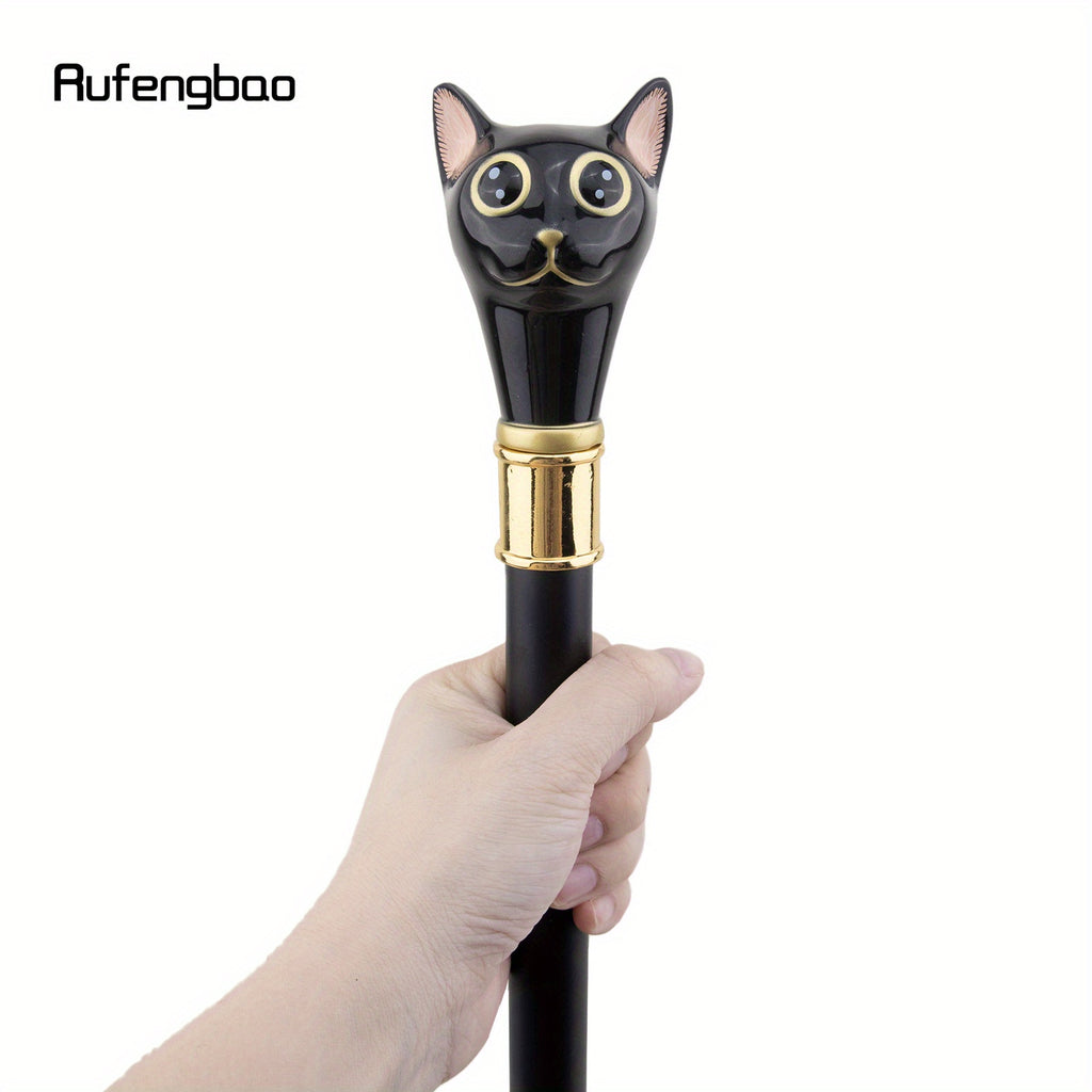 36.61inch Black Golden Cat Gentleman Kitten Wand Fashion Wand with Crosier Knob, for Cosplay & Party