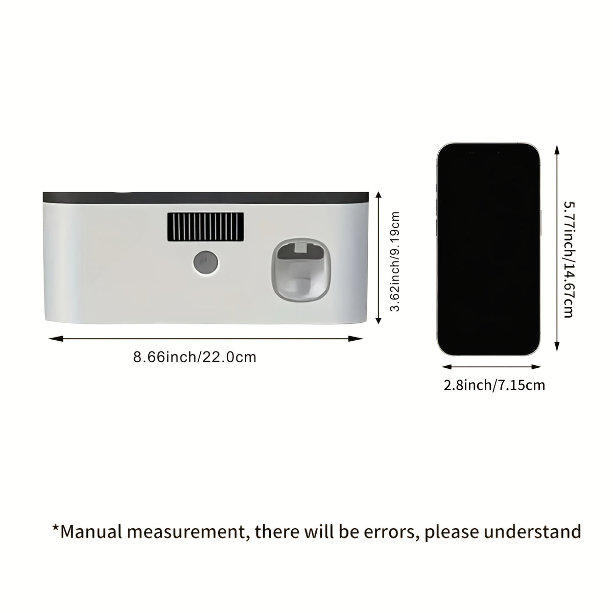 1pc Smart Toothbrush Holder, Bathroom Organizer with Automatic Toothpaste Dispenser - Wall-Mountable, 5-Slot Storage, Durable Plastic, USB Rechargeable Lithium Battery, Modern Bathroom Decor