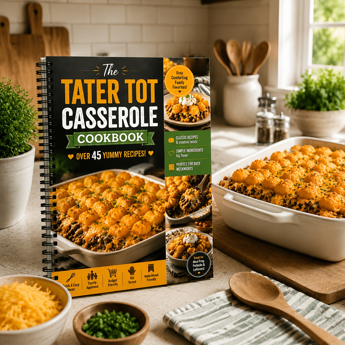 The Tater Tot Casserole Cookbook: Over 45 Yummy Recipes for Quick, Family-Friendly Comfort Meals