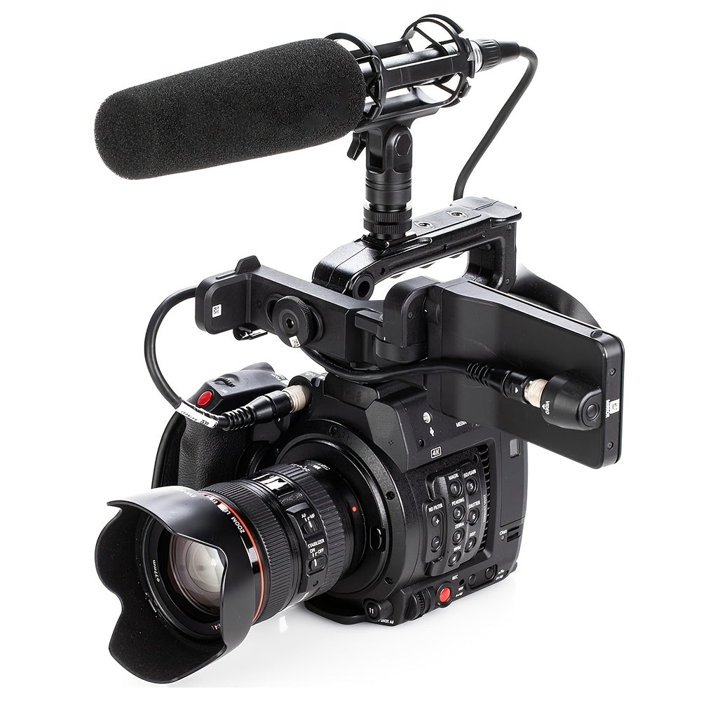 ميكروفون شوتغان لجمع الأخبار والمقابلات BM-6060 XLR لميكروفون احترافي بجودة البث مع واقي من الرياح وحامل ممتص للصدمات لكاميرات الفيديو Nikon وSony، مثالي لتدوين الفيديو والمقابلات وتسجيل الفيديو وصناعة الأفلام، غير مزود بوظيفة الكاميرا
