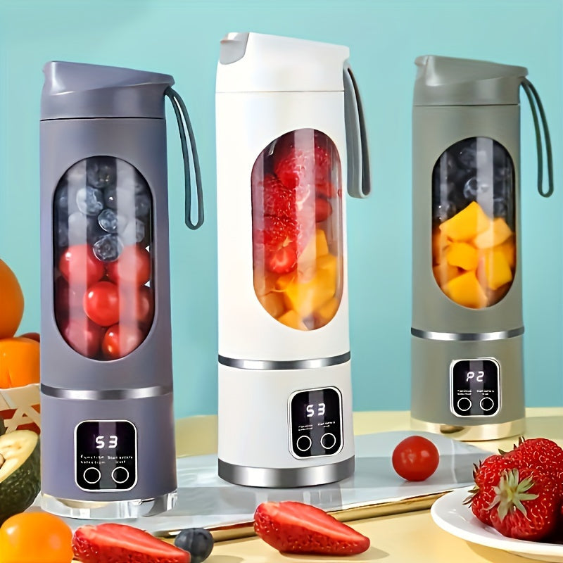 NIJ Portable USB- Blender & Juicer - USB-Rechargeable Mixer with Easy-Clean, Compact for, Travel, Picnic Suitable for Fruit Smoothies, Milkshakes, Vegetable Drinks, Plastic Container Blending Appliance
