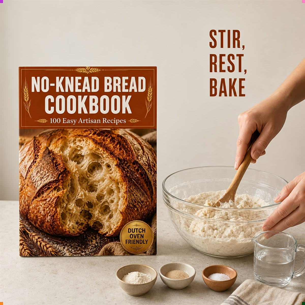 No-Knead Bread Cookbook: 100 Easy Artisan Recipes, Full-Color, Dutch Oven Friendly