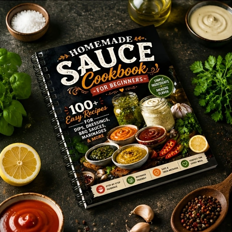 Homemade Sauce Cookbook for Beginners | 100+ Easy Recipes for Dips, Dressings, BBQ Sauces, Marinades & More