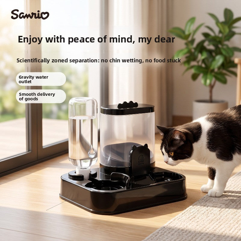 Official Sanrio Licensed Automatic Cat And Dog Water Dispenser with Food Bowl - 0.26-2.64 gal Multi-Capacity Battery-Free/Plug-In, Easy to Clean & Moisture-Resistant, Indoor/Outdoor Use