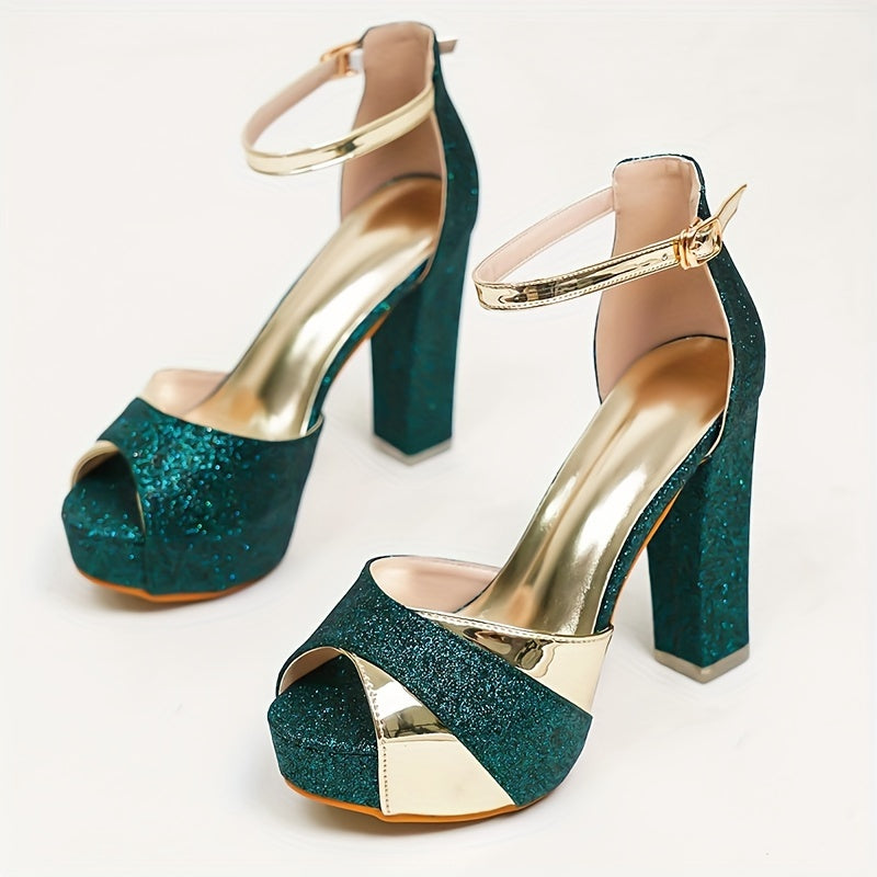 Women'S Chunky Heel High Heels Fashionable Elegant Platform, Women Shoes