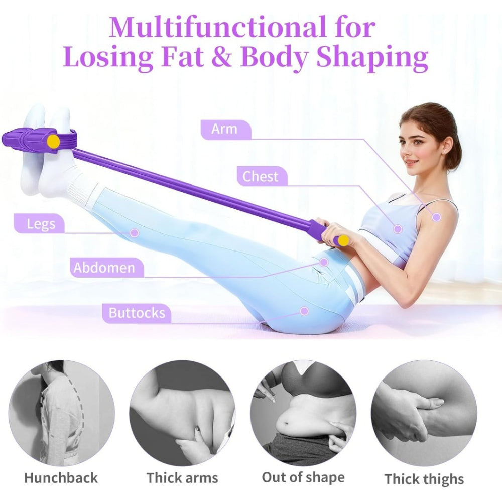 Multifunction Tension Rope,Elastic Yoga Pedal Puller Resistance Band, Tension Rope Fitness Equipment, for Abdomen/Waist/Arm/Leg Stretching Slimming Training (Purple)