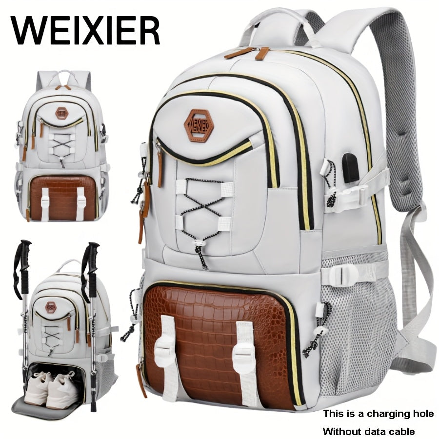 WEIXIER New Multifunctional Men's Fashion Backpack for Short Trips, Business Travel Bag with Multiple Pockets and Large Capacity, Laptop-Friendly, Stylish Casual Shoulder Bag, Commuter Bag, Overnight Stay Bag, Perfect for Students, Work, School