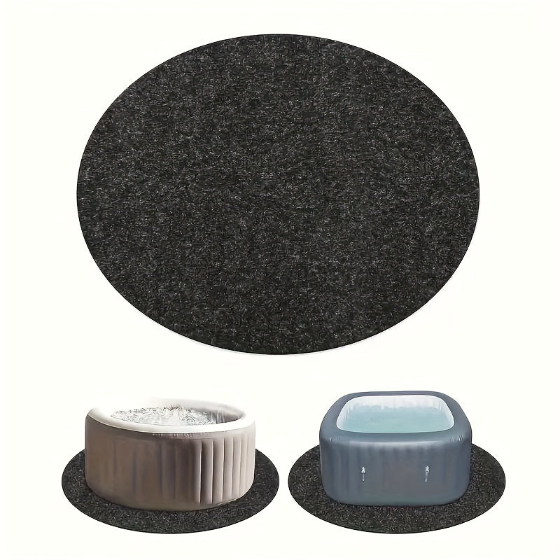 Anti-Slip Round Hot Tub Mat - Waterproof, Reusable & Washable Outdoor Pool Protector for Above Ground Pools and Spas - For All Pool Owners - Suitable for Summer & Pool Parties - Great Gift for Pool Lovers