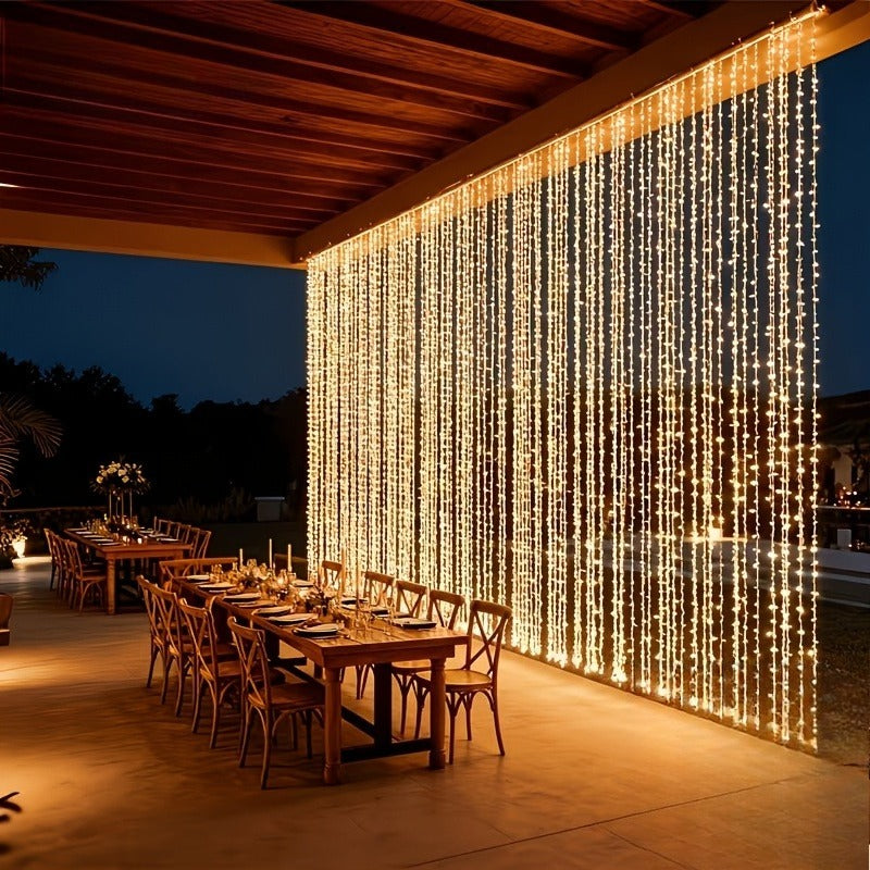 600 LED Hanging Fairy Curtain String Lights, 236.22 X 118.11 Inches Indoor/Outdoor Window Decoration Lights, Decorative String Lights Rope Lights USB Powered, 8 Modes, Suitable for Christmas, Halloween, Weddings, Birthday Parties, and Festive Wall