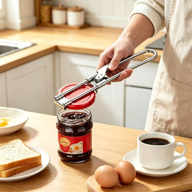 1pc Multi-Function Bottle And Can Opener, Adjustable Easy-Grip Manual Tool, Durable Stainless Steel, No Power Required, Ideal for Parties And Daily Use, Great Gift for Sports Fans