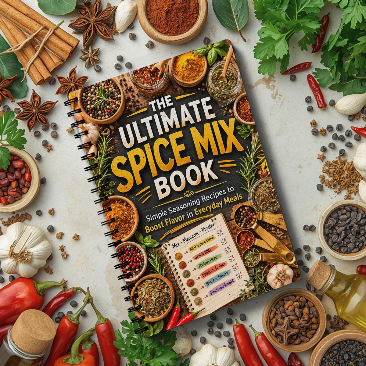 Seasoning Study Notebook for Everyday Cooking – Spice Recipes Book with Flavor Pairing Charts, Easy Seasoning Blends, Kitchen Practice Pages & Meal Ning Journal for Beginners & Home Chefs