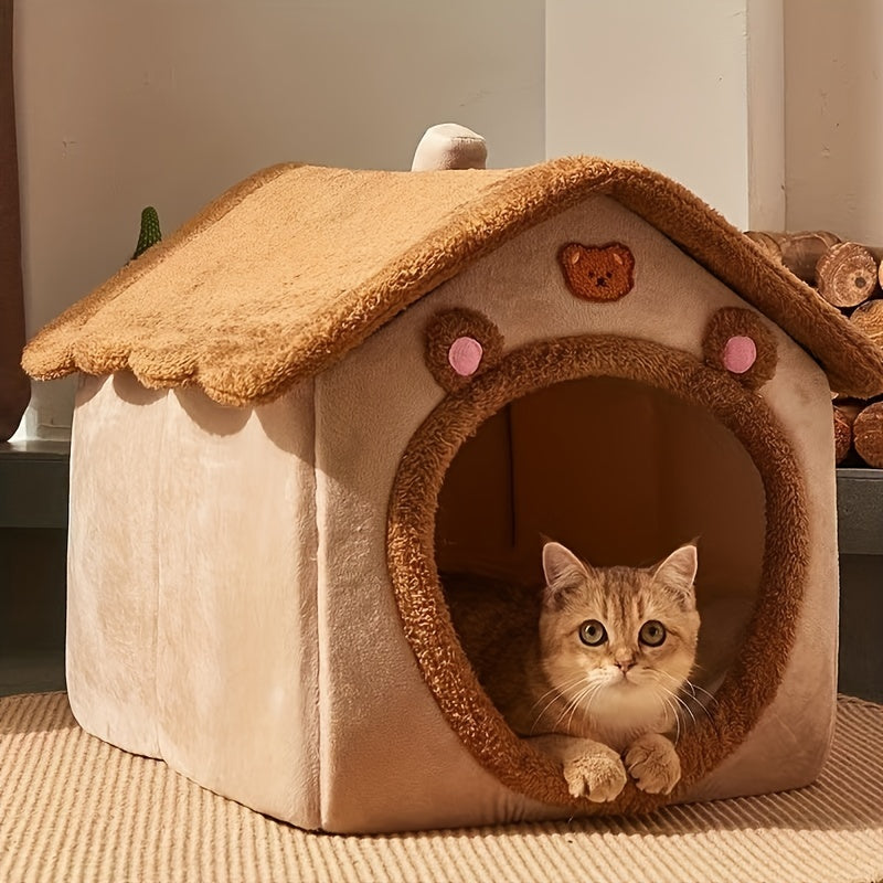 Moveable And Washable Waterless Pet Bed - Comfortable, Warm, And Furry Cat Nest