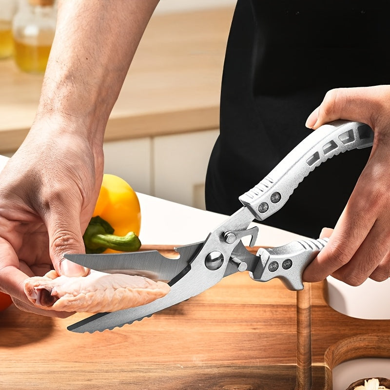 Multi-Purpose Carbon Steel Kitchen Scissors | Ergonomic Grip, Ambidextrous, Perfect for Poultry, Fish, Meat