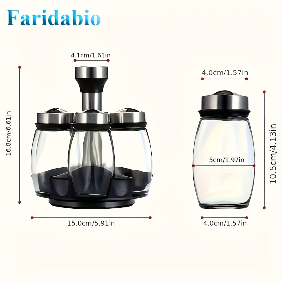 7pcs Swivel Base Spice Shakers, Kitchen Supplies Spice Shaker Combo Set with Salt, Pepper And Sugar Shakers - Perfect for Kitchen Storage And Organization