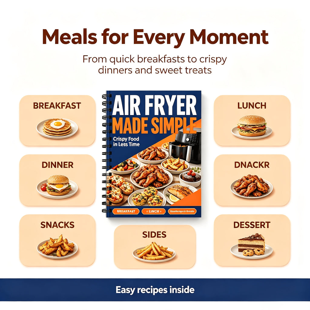 A5 Air Fryer Cookbook for Middle-Aged And Elderly, Easy Ingredients for Quick Cooking, Air Fryer Recipe Book And Cooking Manual, Monthly Meal Planning Reference, Quick Healthy Home Cooking