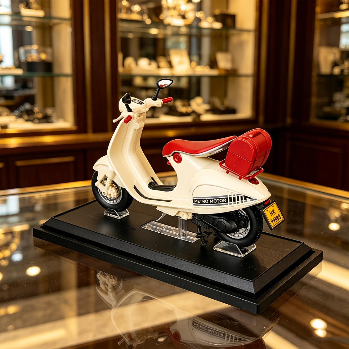 1:12 Scale Ladies' Scooter Motorcycle Model - Exhibition-Grade Zinc Alloy, Highly Restored Details, Static Display, Home Desktop Decoration, Perfect Birthday & New Year Gift For Model Enthusiasts