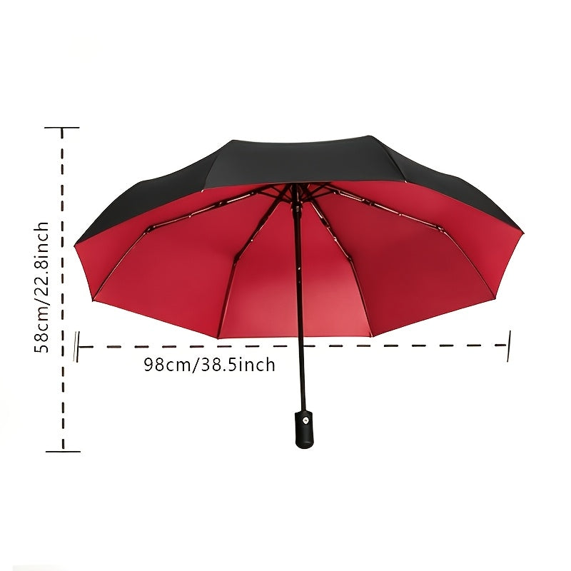 A Outer Black Style 306 Automatic Umbrella 8 Ribs Foldable Enlarged Reinforced Men Women Sunshade Thickened Student School Special Parasol