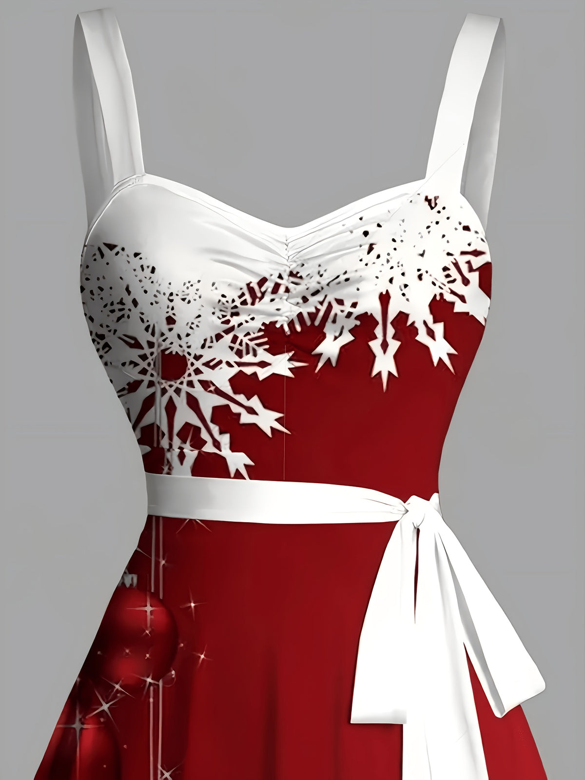 Christmas Print V-Neck Strap Dress, Elegant Backless Cami Dress, Women'S Clothing