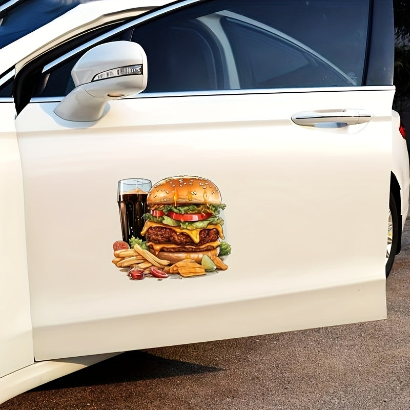 Delicious Burger & Fries Combo - Vinyl Car Decal Sticker, Perfect For Laptops, Water Bottles, Skateboards & More - Durable & Easy Apply
