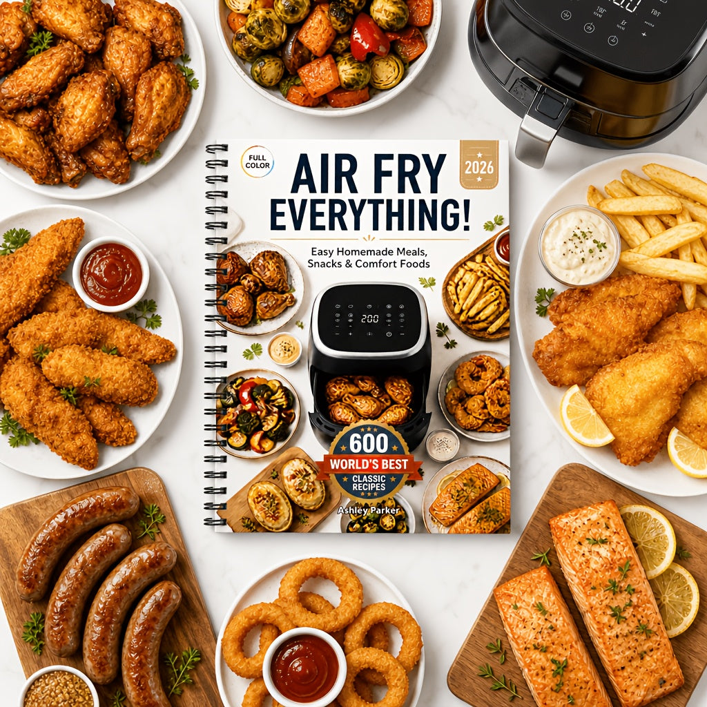 600+ Recipe Air Fryer Cookbook Suitable for Beginners: Crispy Air Fryer Recipes Book with Step--Step Methods, Quick & Meals for Home, Snacks, Family Dinners - Compatible for Air Fryers, Compact Cooking Handbook