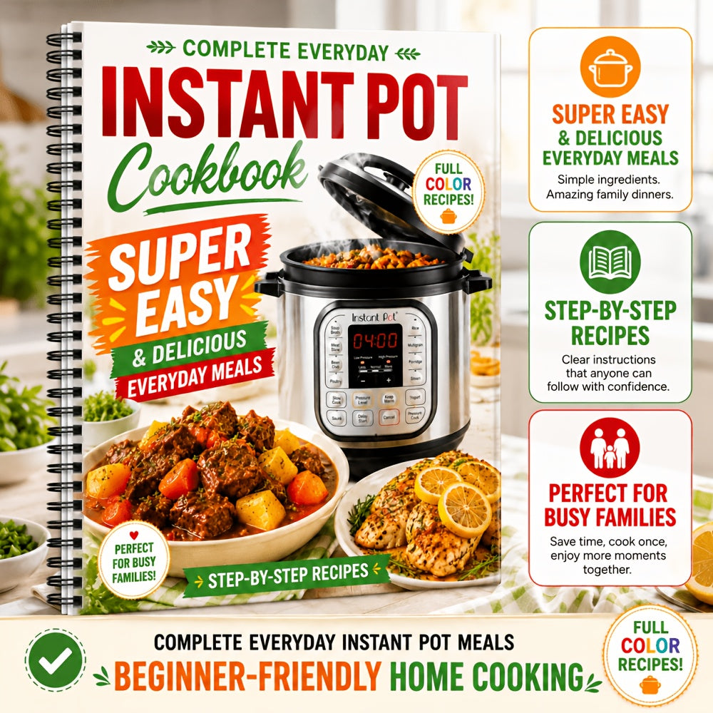 Complete Everyday Instant Pot Cookbook, Easy Family Meals with Step By Step Recipes, Simple One Pot Recipes for Beginners, Delicious Everyday Pressure Cooker Meals