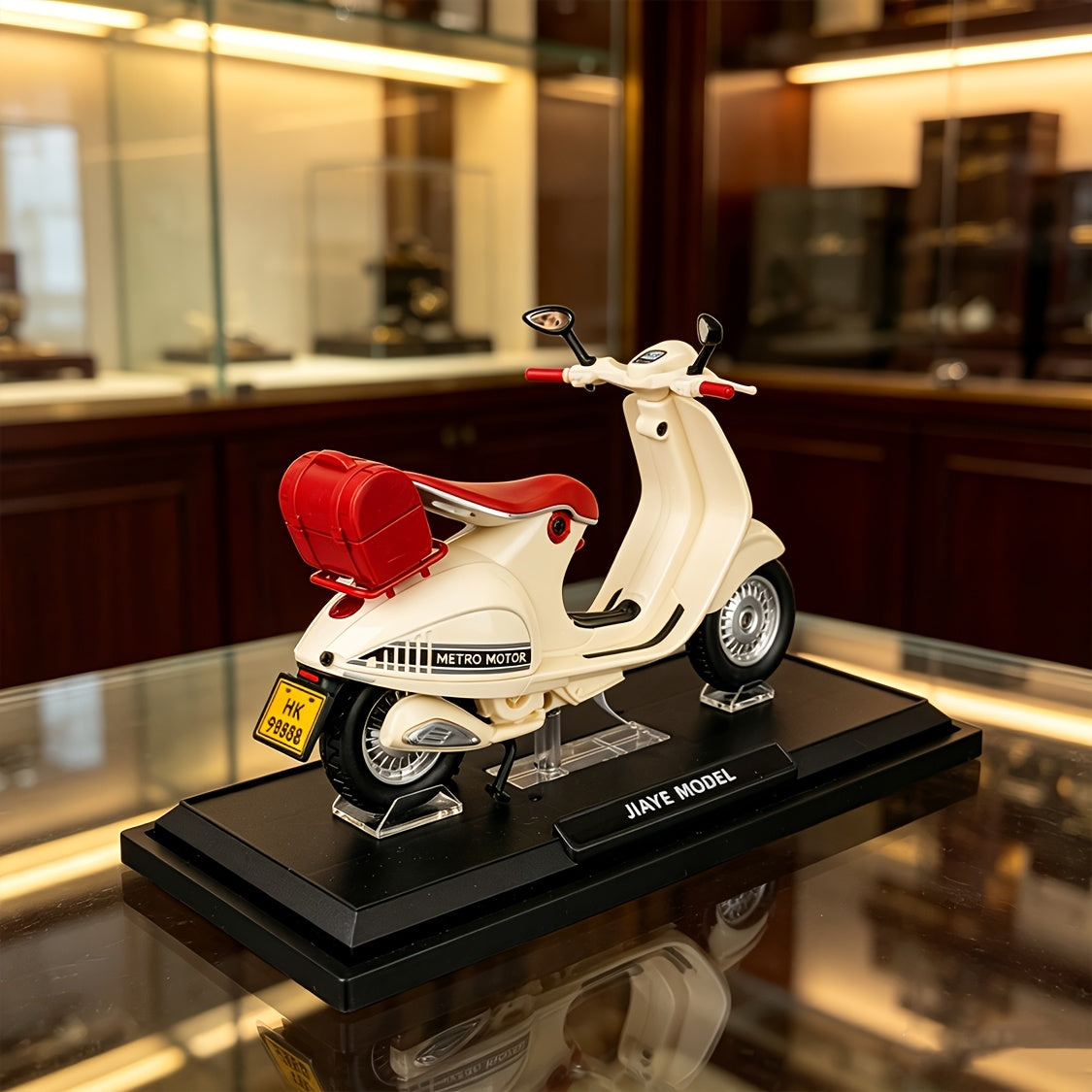 1:12 Scale Ladies' Scooter Motorcycle Model - Exhibition-Grade Zinc Alloy, Highly Restored Details, Static Display, Home Desktop Decoration, Perfect Birthday & New Year Gift For Model Enthusiasts