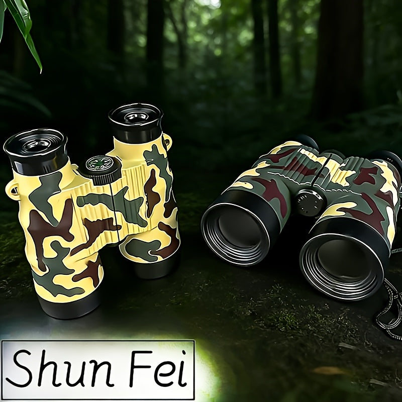 Shun Fei Kids Binoculars, Boys And Girls Binoculars Valentine'S Day Gifts for Kids Toy Binoculars for Bird Watching, Educational Insights, Camping, Science, Detective