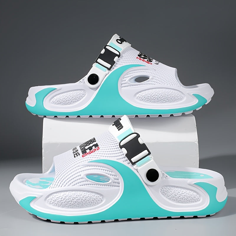 Men's New Summer Slides, EVA 1pc Molded, Breathable and Cool, Essential for Beach, Vacation, Water Play, Bathing, and Travel. Available in Multiple Sizes, Soft and Comfortable, Unisex