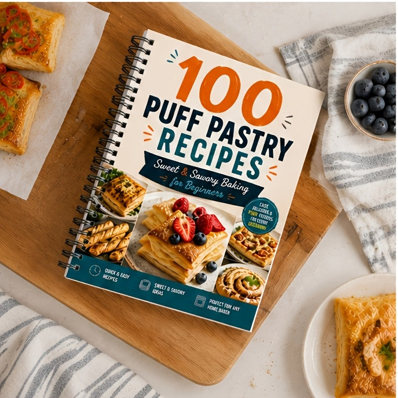 100 Puff Pastry Recipes Cookbook | Easy Sweet & Savory Baking Recipes for Beginners, Flaky Desserts, Appetizers, Breakfast Pastries, Party Foods & Family Favorites
