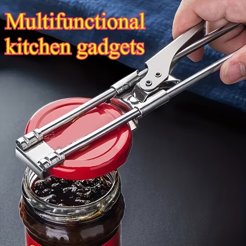 1pc Multi-Function Bottle And Can Opener, Adjustable Easy-Grip Manual Tool, Durable Stainless Steel, No Power Required, Ideal for Parties And Daily Use, Great Gift for Sports Fans