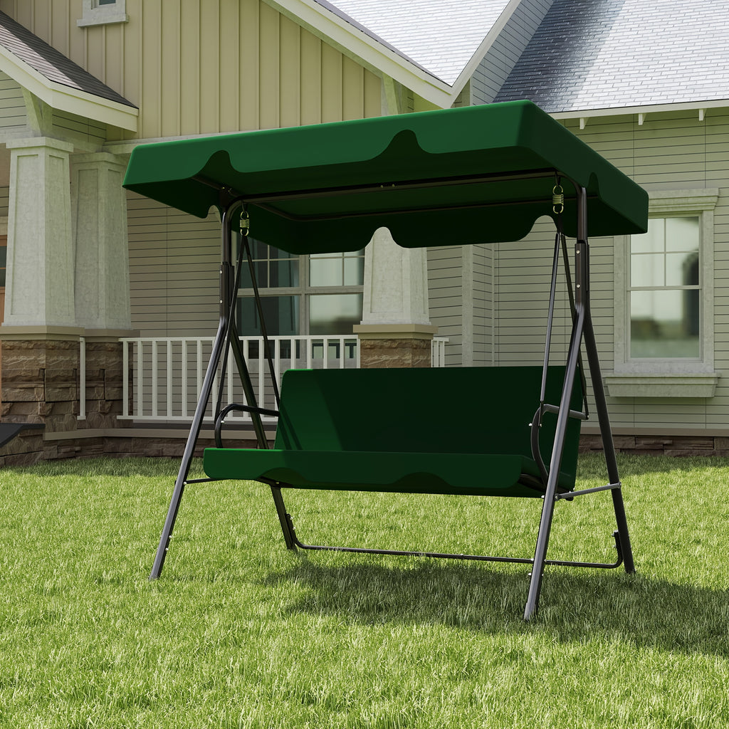 Covered Outdoor Patio Swing Glider With Canopy And Heavy Duty Stand, Adjustable Bracket, For Adults, Ideal For Porch, Garden, Lawn, Rust Proof Construction For Long Life