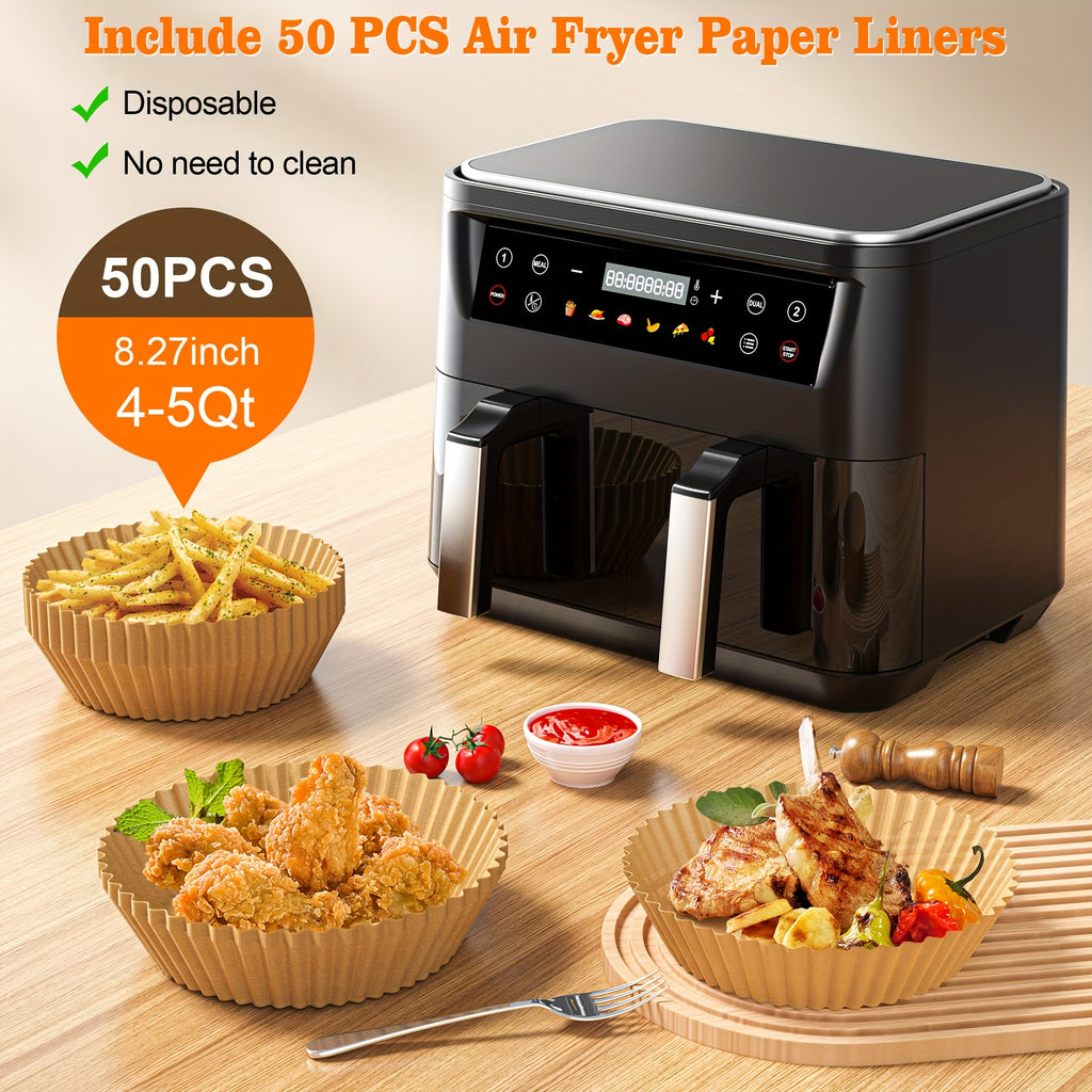 10Qt 10-in-1 Dual Head Air Fryer, for Fresh and Balanced Meals for Families and Children, with Dual-layer Cooking Baskets, Enabling Simultaneous Cooking and Completing Baking, Roasting, Heating, and Searing for Effortless Cooking, Dishwasher Safe