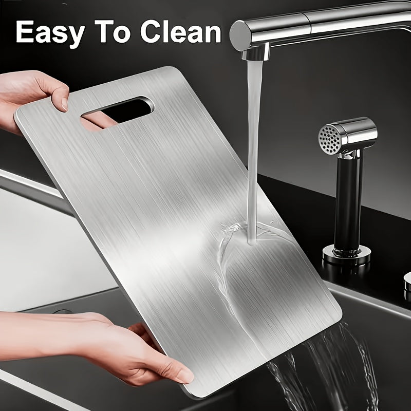 2026 Premium Cutting Board - Double-Sided, Stainless Steel Material for Kitchen Catering, Cost-Effective Model, Suitable for Small Kitchens, Rvs, Small Households, Easy, Durable And Safe, Suitable for Vegetables, Fruits, Chicken And Beef
