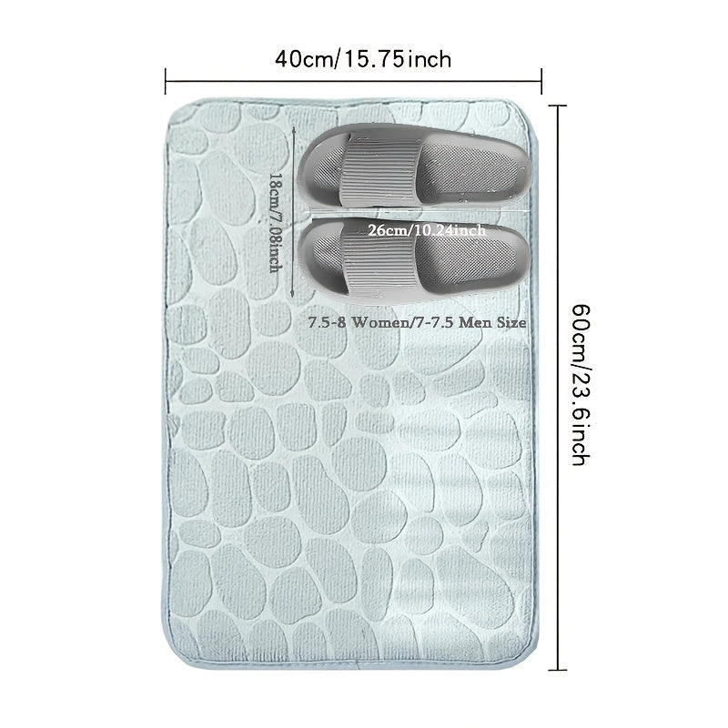 Coral Non-slip Bathroom Mat with PVC Backing for Anti-slip and Water Absorption. Suitable for Bathroom Entrances, Bathrooms, and Bedrooms. Machine Washable with a Plush Velvet Design