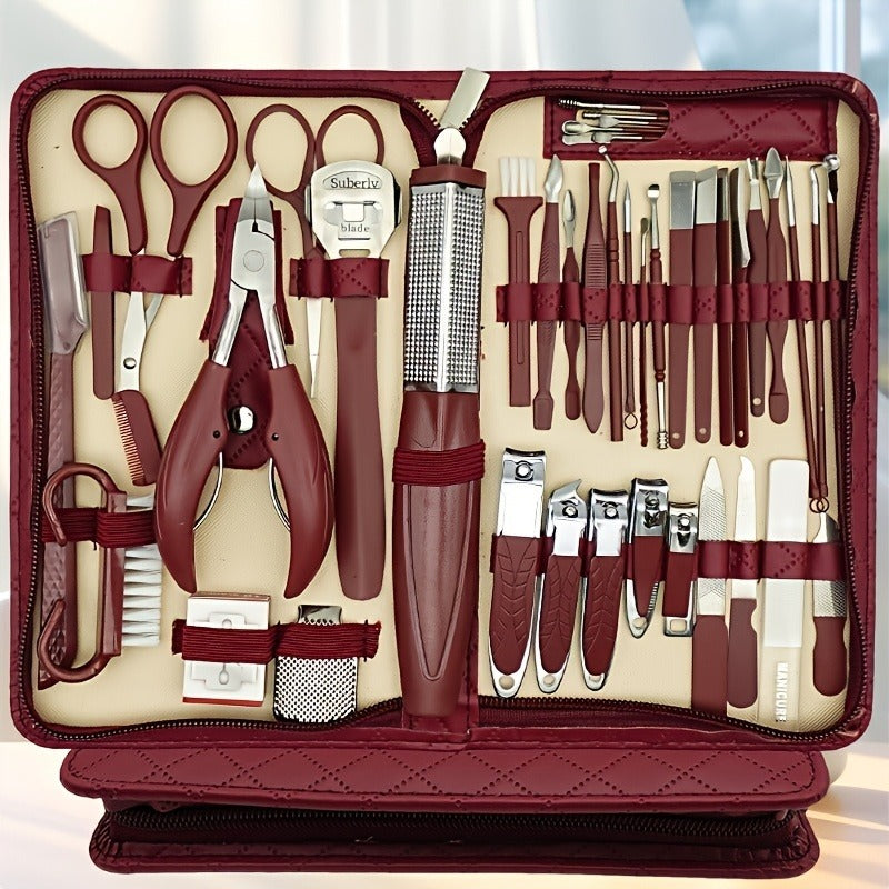 42pcs Professional Nail Pedicure Kit - Stainless Steel Nail Scissors, Horny Pliers, Portable Travel Box Beauty Tools, Nail Art Technical Supplies, Beauty Tools, Basic Nail Art Kit