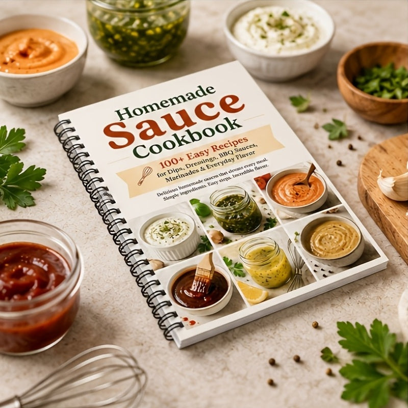 Homemade Sauce Cookbook |100+ Easy Recipes for Dips, Dressings, BBQ Sauces, Marinades & Everyday Flavor