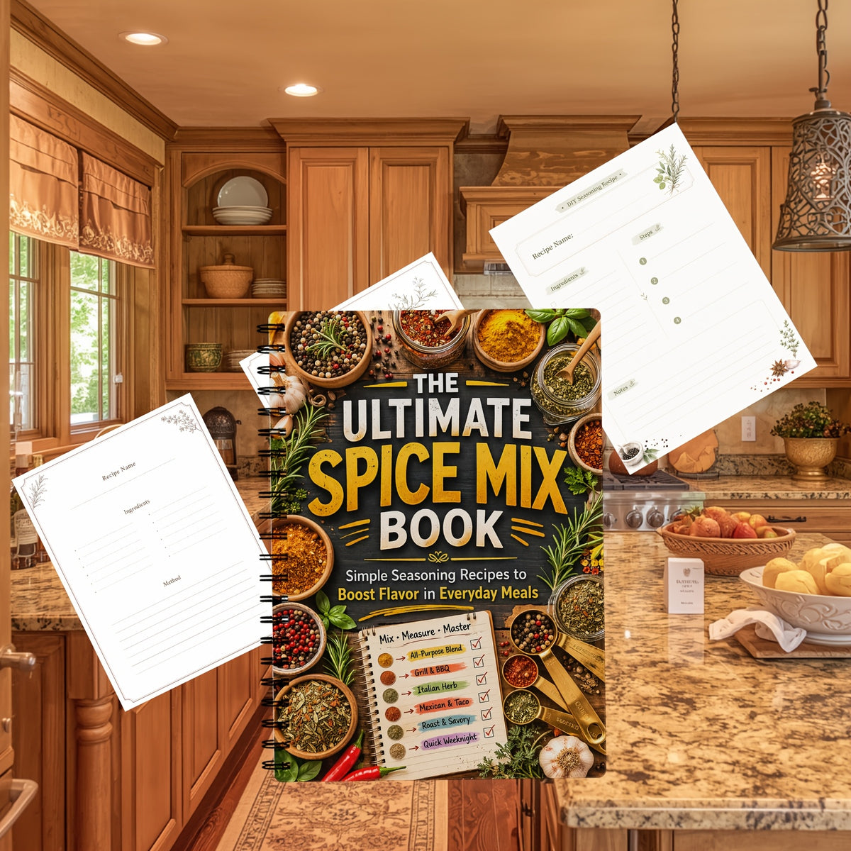Seasoning Study Notebook for Everyday Cooking – Spice Recipes Book with Flavor Pairing Charts, Easy Seasoning Blends, Kitchen Practice Pages & Meal Ning Journal for Beginners & Home Chefs