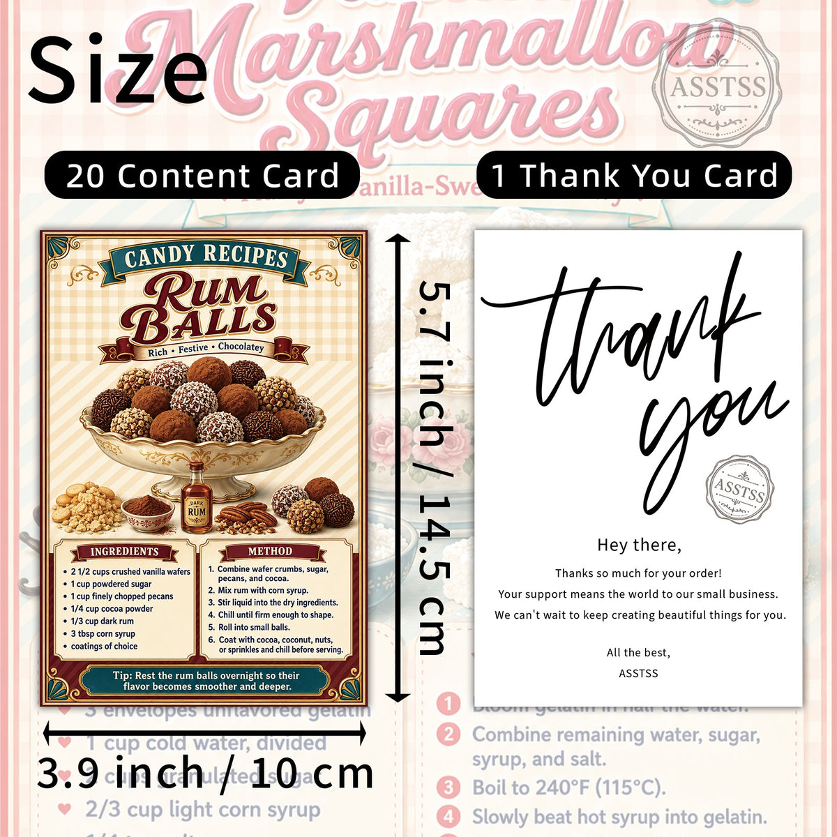 21-Pack ASSTSS Vintage Candy Recipe Postcards - 4x6 Inches Retro Junk Journal Supplies, Classic Pinup Illustrations Collectible Decorative Painting Cards for Scrapbooking & Crafting