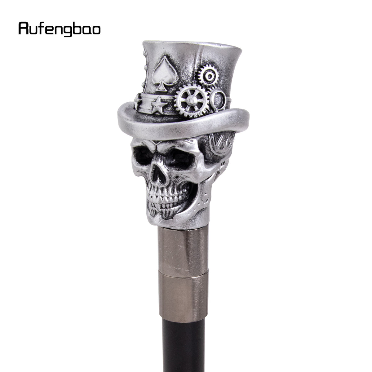 White Hat Gear Love Skull Head Fashion Cane Decorative Cane Halloween Cosplay Parties, for Cosplay & Party 36.61inch
