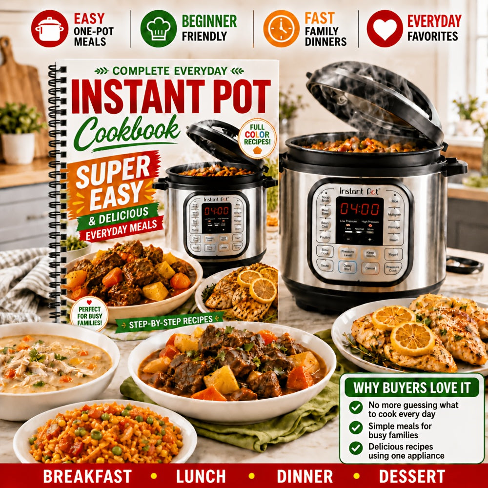 Complete Everyday Instant Pot Cookbook, Easy Family Meals with Step By Step Recipes, Simple One Pot Recipes for Beginners, Delicious Everyday Pressure Cooker Meals