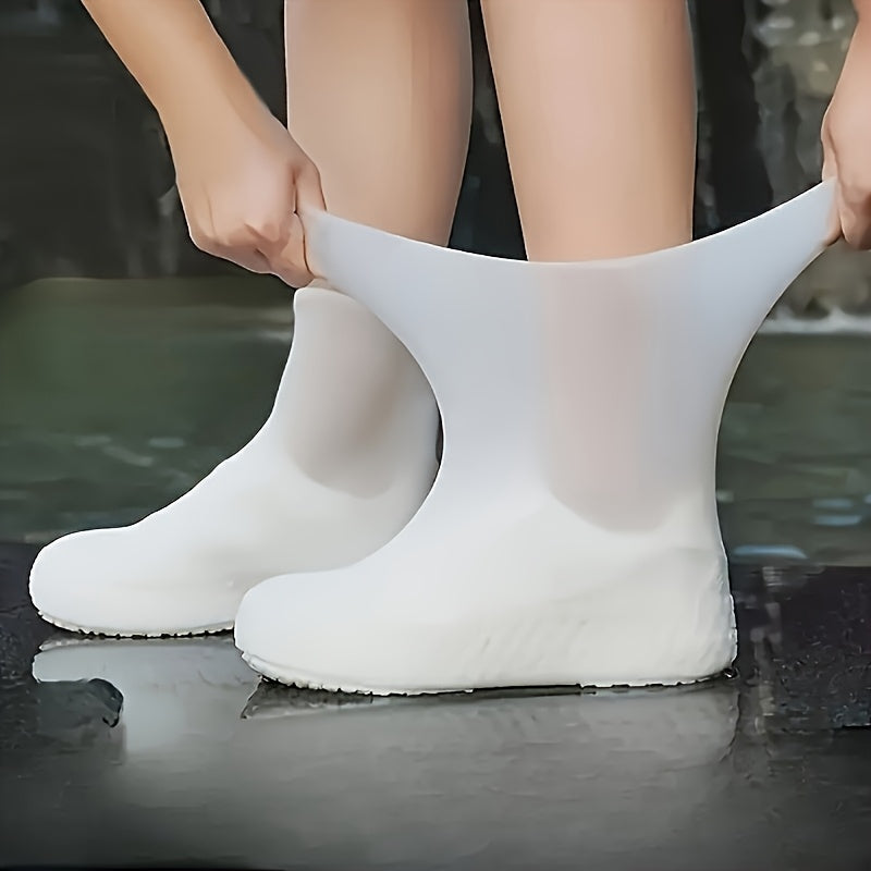 3 Pairs Rubber Elastic Shoe Covers - Non-Slip Waterproof, Reusable, Unisex | Durable And Elastic Fits All Adult Shoe Sizes, Easy to Clean, Ideal for Rainy Days, Muddy Roads, And Workshop Use
