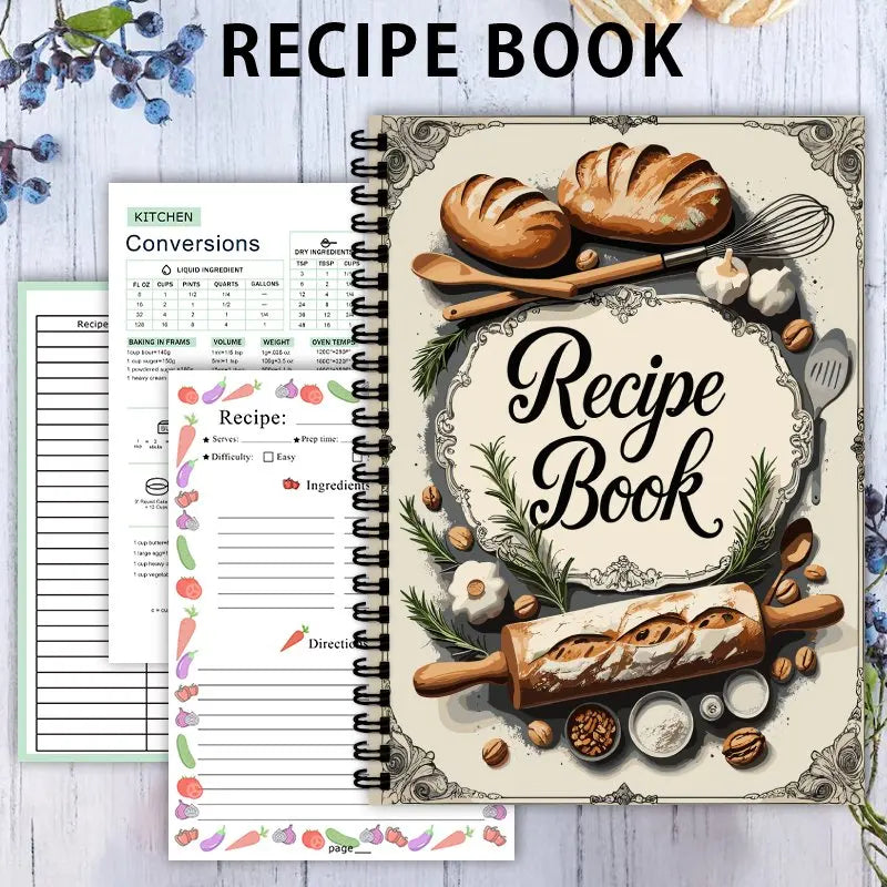 A5 Blank Recipe Book - Personalized Planner for Cooking Enthusiasts, DIY Meal Plans & Family Cookbooks, Paper Material