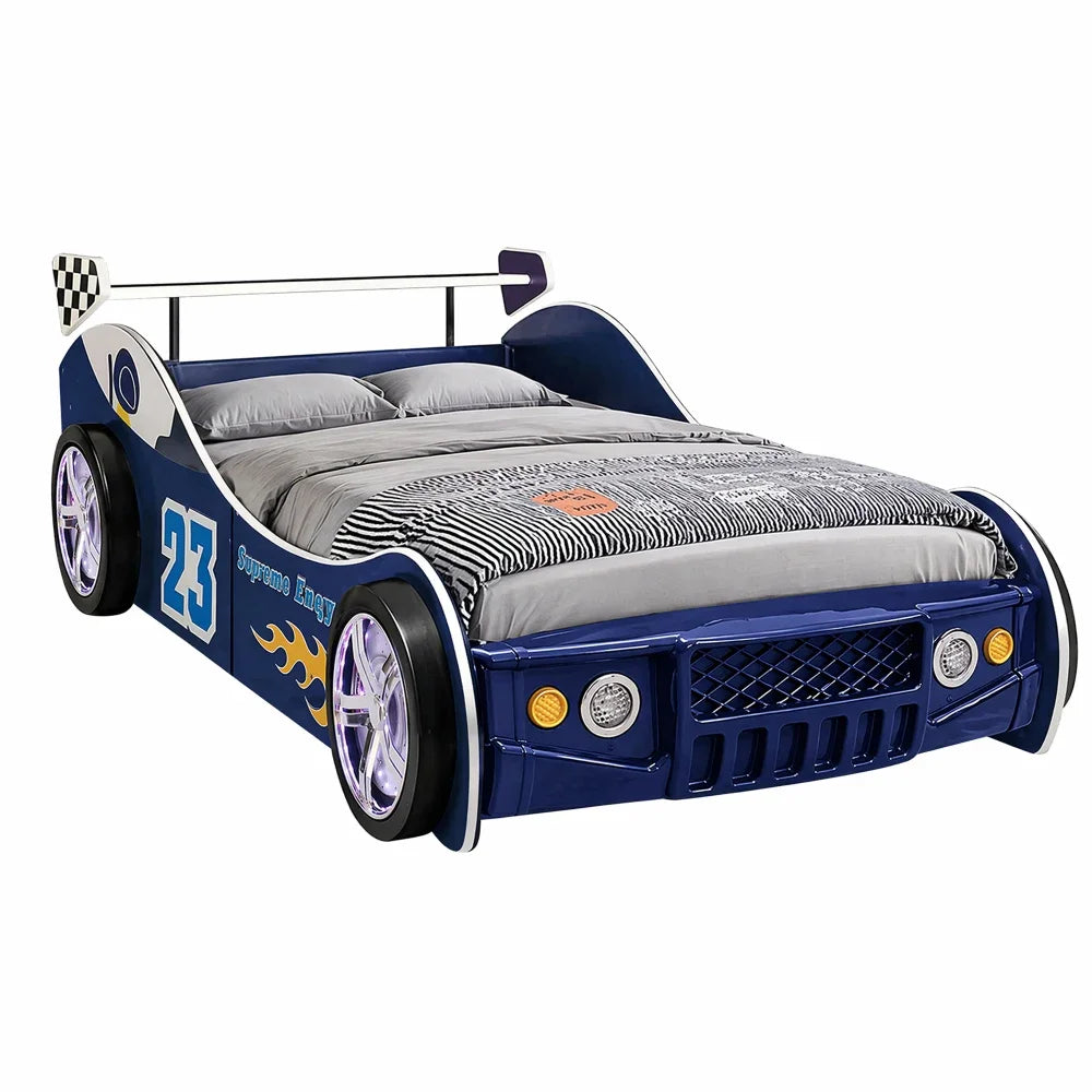 Supreme Energy Racing Car Bed with LED Wheel Lights