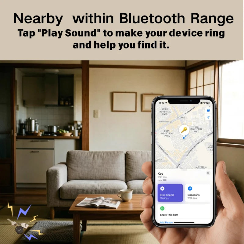 Mini Smart Tracker for iPhone/Apple/iOS Devices, Work with Find My App, MFi certified, Battery Replacable